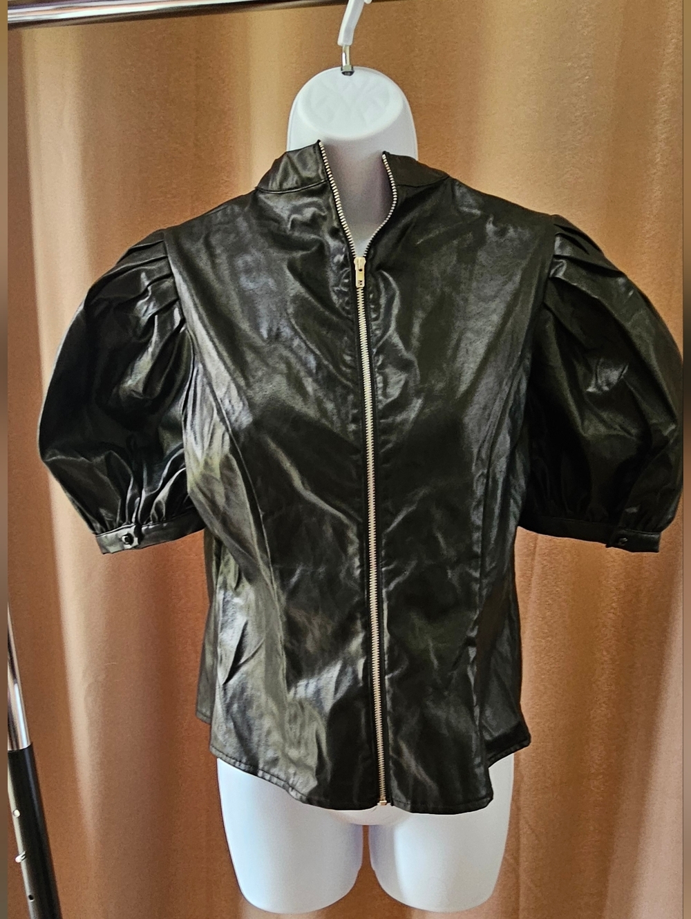 NWT Jealous Tomato Faux Leather Puff Sleeve Jacket